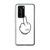 Middle finger white: Huawei P40 Pro Transparant Hoesje