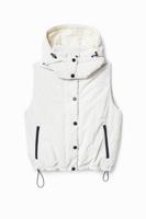 Gewatteerd vest met capuchon - WHITE - S