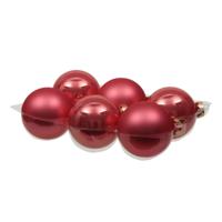 Kerstballen - 6x st - bubblegum roze - D8 cm - glas - mat/glans - kerstversiering - thumbnail