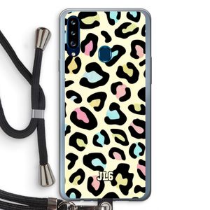 Leopard pattern: Samsung Galaxy A20s Transparant Hoesje met koord