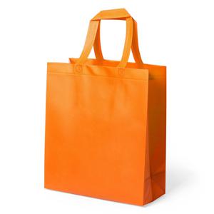 Draagtas/schoudertas/boodschappentas met hengsels - oranje - 35 x 40 x 15 cm - polyester