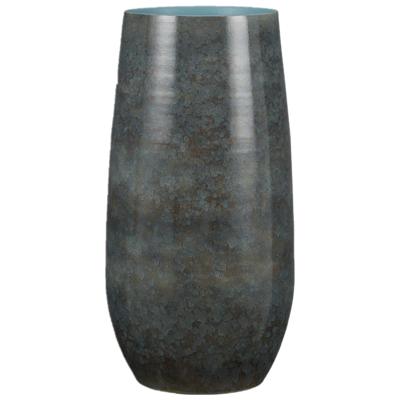 Mica Decorations - Bloemenvaas - Terracotta - blauw shadow - D26 en H50 cm