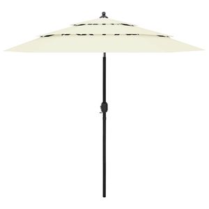 vidaXL Parasol 3-laags met aluminium paal 2,5 m zandkleurig