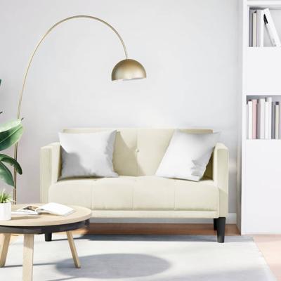 Loveseat bank crme 111 cm fluweel