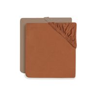 Jollein hoeslaken jersey 60 x 120 cm Caramel/Biscuit (2-pack) Maat