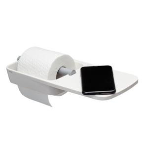 Tiger Toiletrolhouder Met Planchet Tess Wit - Lichtgrijs