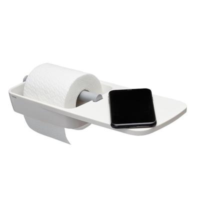 Tiger Toiletrolhouder Met Planchet Tess Wit - Lichtgrijs