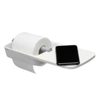 Tiger Toiletrolhouder Met Planchet Tess Wit - Lichtgrijs