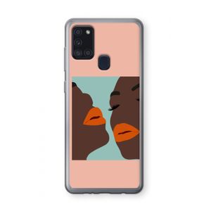 Orange lips: Samsung Galaxy A21s Transparant Hoesje
