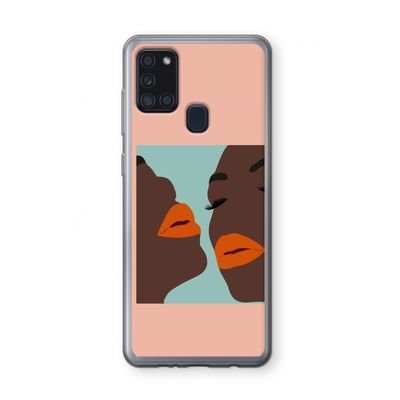 Orange lips: Samsung Galaxy A21s Transparant Hoesje