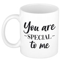 You are special to me cadeau koffiemok / theebeker wit 300 ml - feest mokken