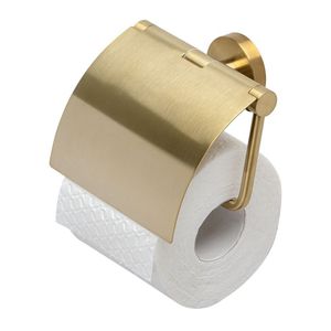 Toiletrolhouder Geesa Nemox met Klep Geborsteld Goud