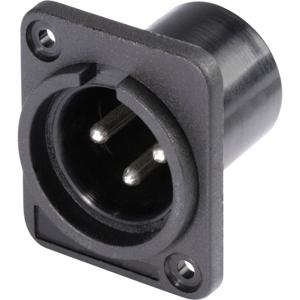 Hicon HI-X3DM-P XLR-connector Flensstekker, contacten recht Aantal polen: 3 Zwart 1 stuk(s)