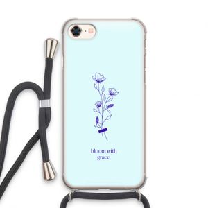 Bloom with grace: iPhone 7 Transparant Hoesje met koord