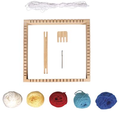 Speelgoed/knutsel/hobby Weefraam - 9-delig - 23 cm - vierkant - met garen