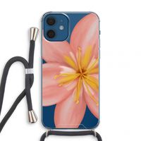 Pink Ellila Flower: iPhone 12 mini Transparant Hoesje met koord