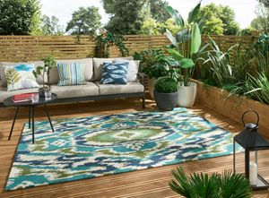 Harlequin - Ixora-Emerald/Palm/Chartreuse outdoor 442007 - 250x350 cm Vloerkleed