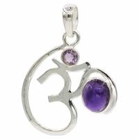 Ohm Hanger 925 zilver met Amethist