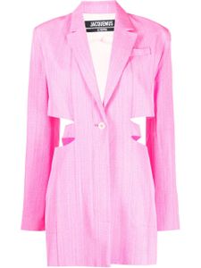 Jacquemus robe courte La Robe Bari à revers crantés - Rose