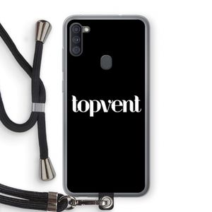 Topvent Zwart: Samsung Galaxy A11 Transparant Hoesje met koord