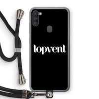 Topvent Zwart: Samsung Galaxy A11 Transparant Hoesje met koord