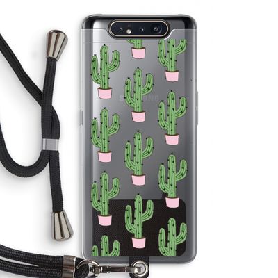 Cactus Lover: Samsung Galaxy A80 Transparant Hoesje met koord
