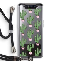 Cactus Lover: Samsung Galaxy A80 Transparant Hoesje met koord