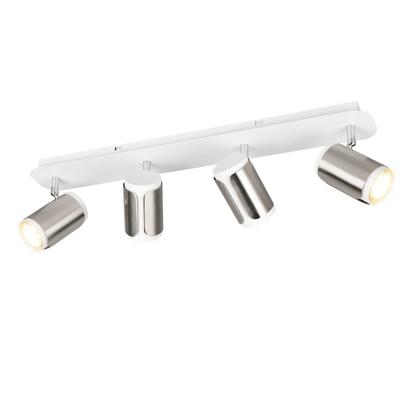 Trio 4-lichts opbouwspotGillan nikkel met wit - 814500407