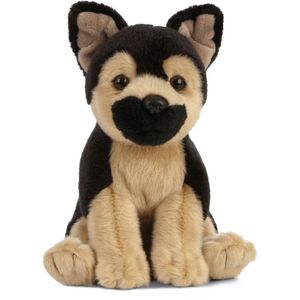 Pluche Duitse Herder honden knuffel 16 cm speelgoed