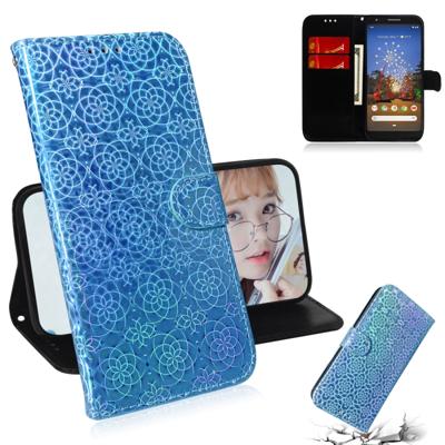 Voor Google pixel 3A effen kleur kleurrijke magnetische Buckle horizontale Flip PU lederen draagtas met houder & kaartsleuven & portemonnee & Lanyard