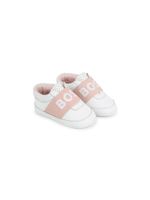 BOSS Kidswear chaussures de pré-marche en cuir à patch logo - Blanc