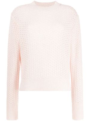 Fabiana Filippi pull en maille ajourée à col rond - Rose