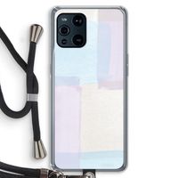 Square pastel: Oppo Find X3 Transparant Hoesje met koord