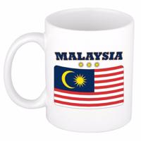 Koffie mok - Maleisie - vlag print - 300 ml - wit - keramiek - Supporters - Landen - Beker