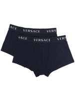 Versace lot de deux slips à bande logo - Bleu