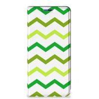 Samsung Galaxy A22 4G | M22 | Hoesje met Magneet | Zigzag Groen