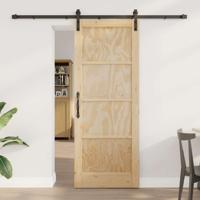 Schuifdeur met beslag 78x202 cm massief grenenhout