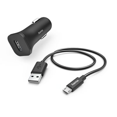 Hama Auto-oplaadset Micro-USB 1 A Zwart