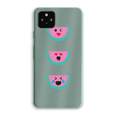 Smiley watermeloen: Google Pixel 5a 5G Transparant Hoesje
