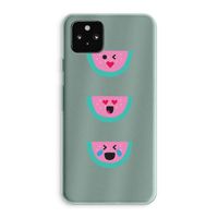 Smiley watermeloen: Google Pixel 5a 5G Transparant Hoesje