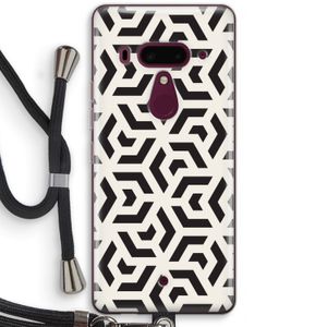 Crazy pattern: HTC U12+ Transparant Hoesje met koord