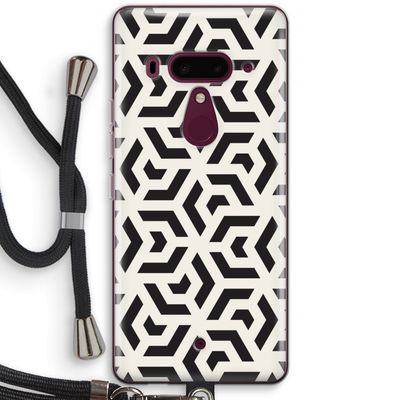 Crazy pattern: HTC U12+ Transparant Hoesje met koord