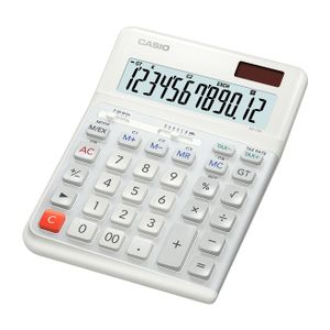 Casio DE-12E-WE Bureaurekenmachine Wit Aantal displayposities: 12 werkt op batterijen, werkt op zonne-energie (b x h x d) 140 x 188 x 35 mm