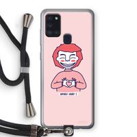 Hartje: Samsung Galaxy A21s Transparant Hoesje met koord