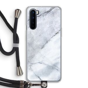 Witte marmer: OnePlus Nord Transparant Hoesje met koord