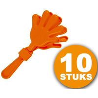 Oranje Feestartikel 10 stuks Oranje Handjesklapper Nederlands Elftal EK/WK Voetbal Oranje Versiering Versierpakket - thumbnail