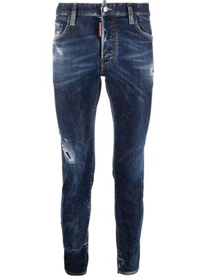 DSQUARED2 jean slim à effet usé - Bleu