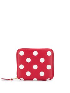 Comme Des Garçons Wallet portefeuille en cuir à pois - Rouge