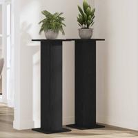 Plantenstandaard 2 pcs Zwart Eiken 30 x 30 x 95 cm Bewerkt hout