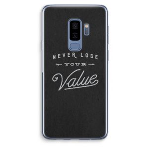 Never lose your value: Samsung Galaxy S9 Plus Transparant Hoesje